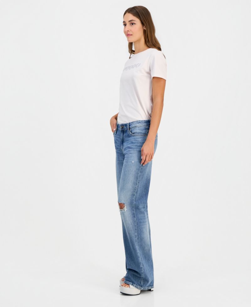 Women's Mid Rise Slouchy-Fit Straight-Leg Jeans