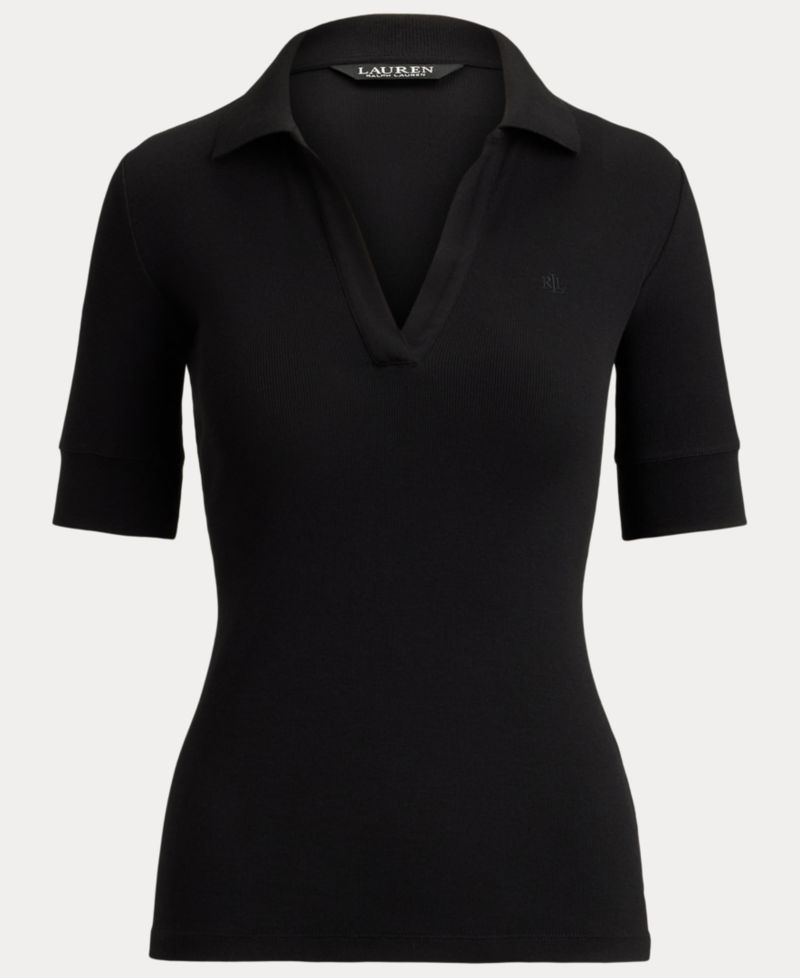 Women's Jersey Short-Sleeve Collared Top