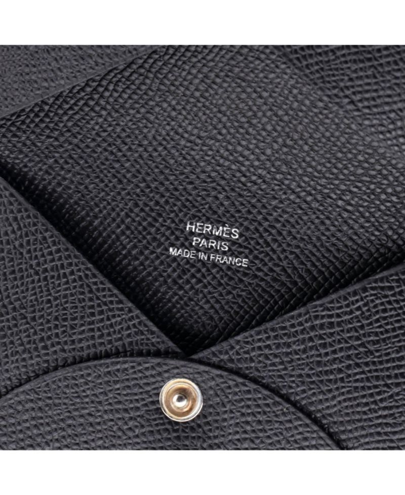 Pre-Owned Hermes Calvi Duo Card Holder Epsom