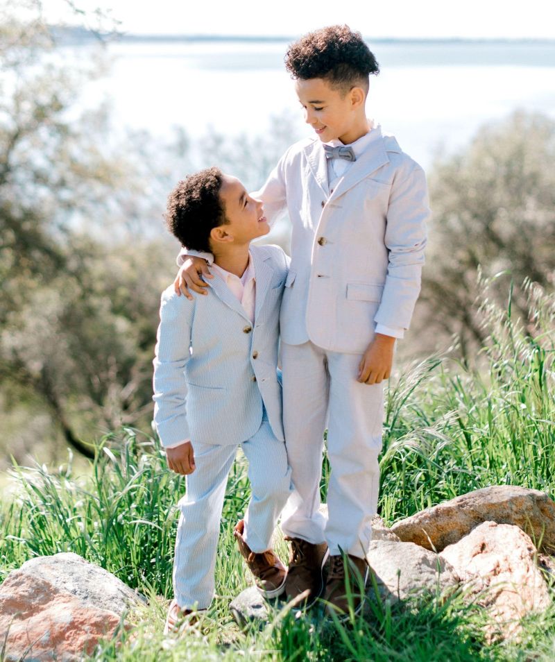 Big Boys Hope and Henry Cotton Seersucker Suit Pant