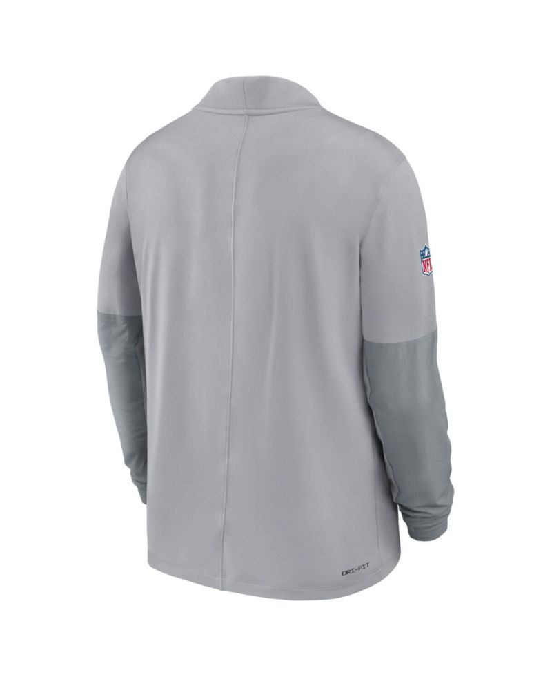 Men's Gray Detroit Lions Sideline Dri-FIT Half-Zip Pullover Jacket