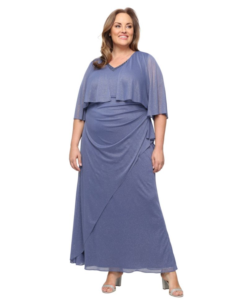 Plus Size V-Neck A-Line Gown