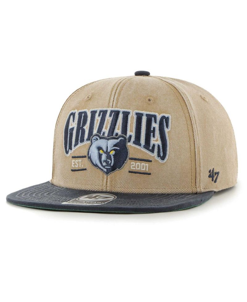 Men's Khaki/Navy Memphis Grizzlies Chilmark Captain Snapback Hat