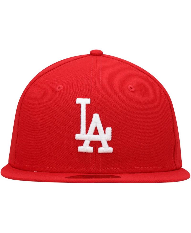Men's Red Los Angeles Dodgers Logo White 59FIFTY Fitted Hat