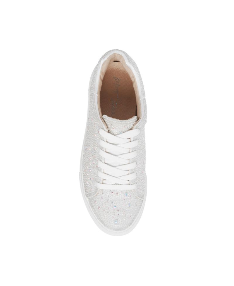 Betsey Johnson Sidny Lace-Up Rhinestone Platform Sneakers