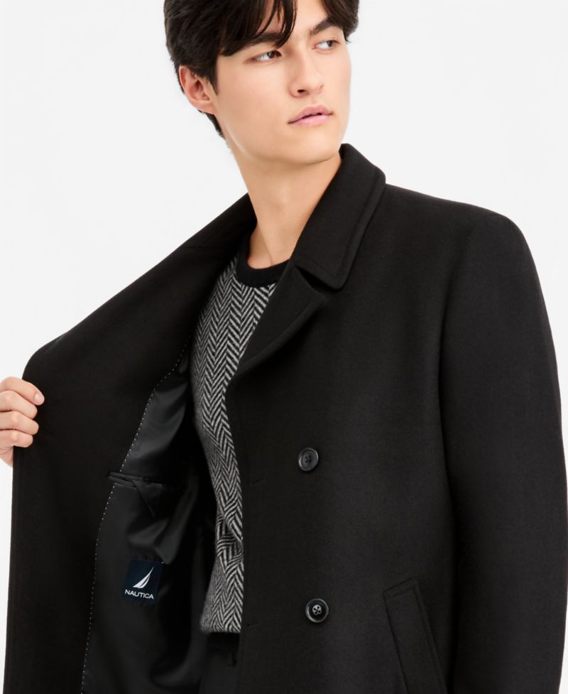 Men's Classic-Fit Double Breasted Wool Overcoat