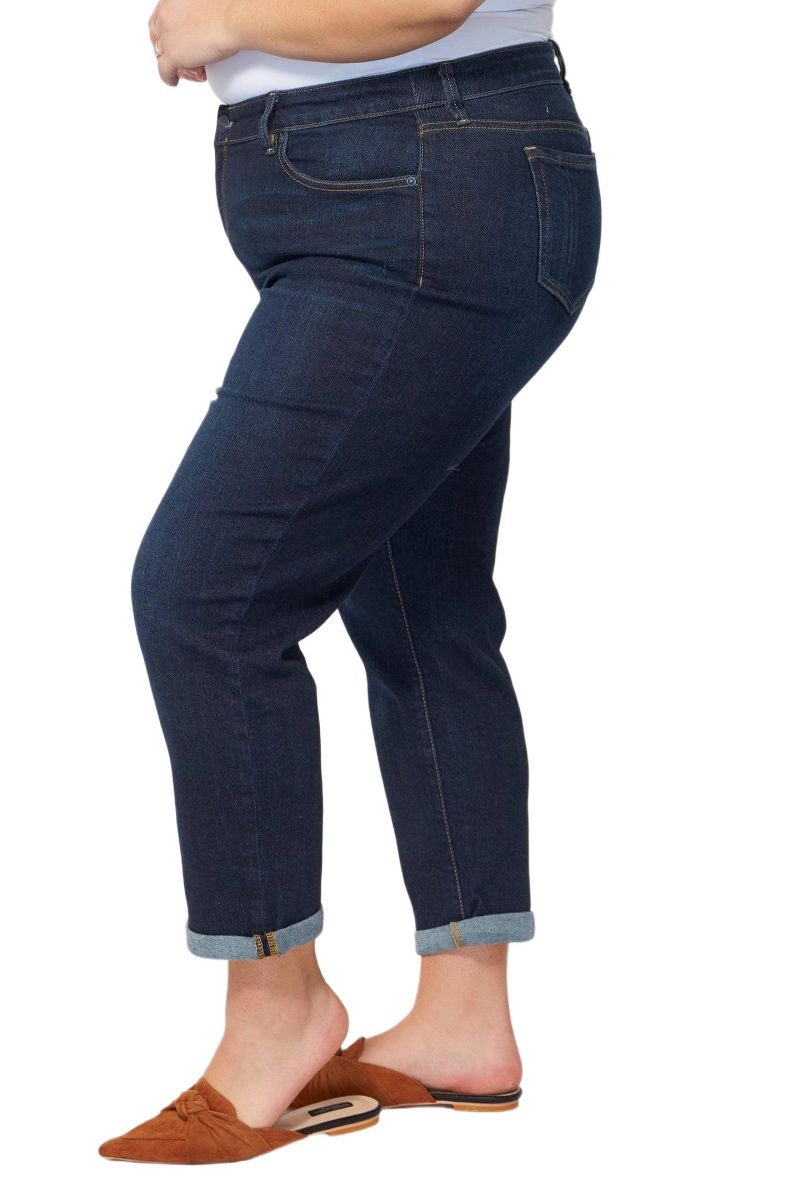 Women's Denim Mid Rise Boyfriend rolled in 25.5" inseam