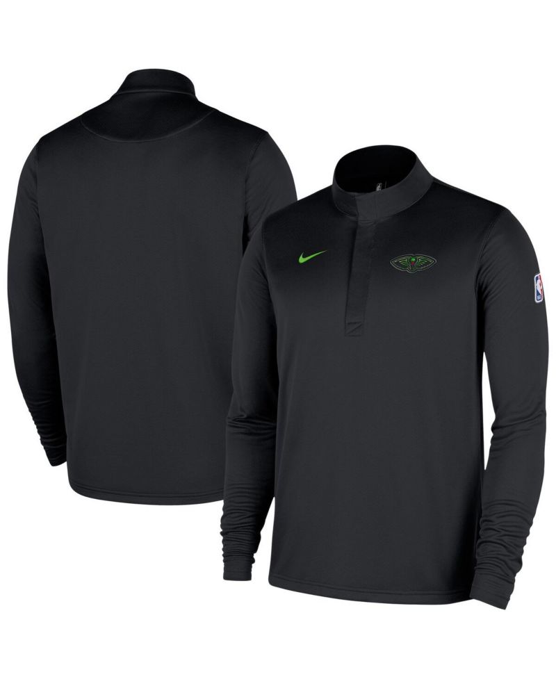 Men's Black New Orleans Pelicans 2025/26 City Edition Remix Authentic Coaches Dri-FIT Half-Zip Sweatshirt