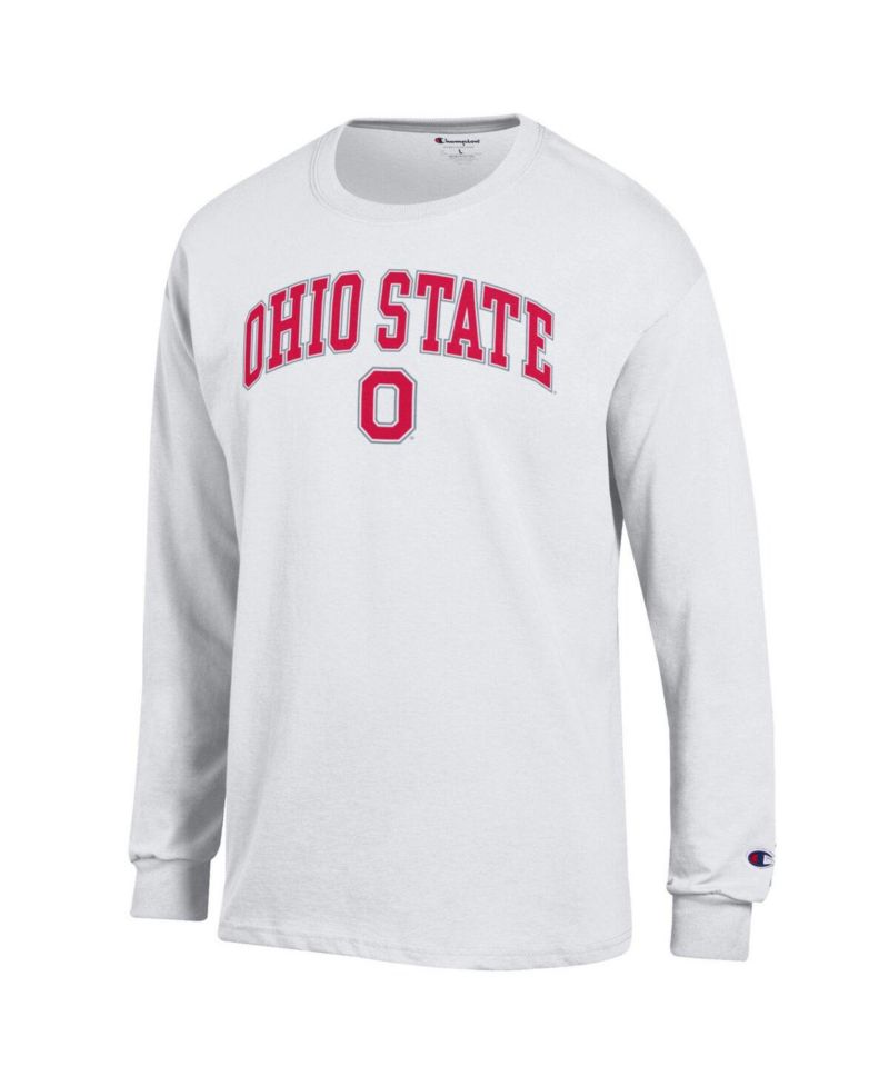 Men's Scarlet Ohio State Buckeyes Arch Over Logo Long Sleeve T-Shirt