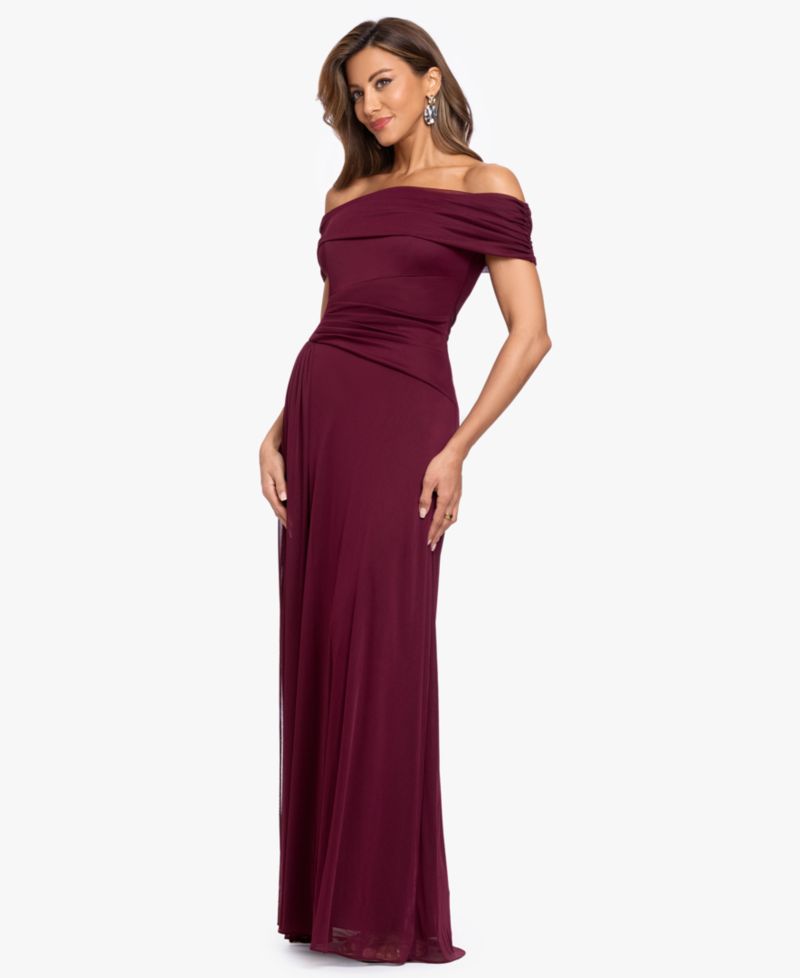 Women's Off-the-Shoulder Ruched Gown