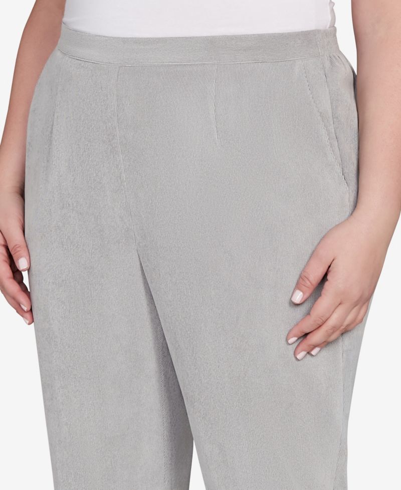 Plus Size Stockbridge Pull-On Corduroy Flat Front Short Length Pant