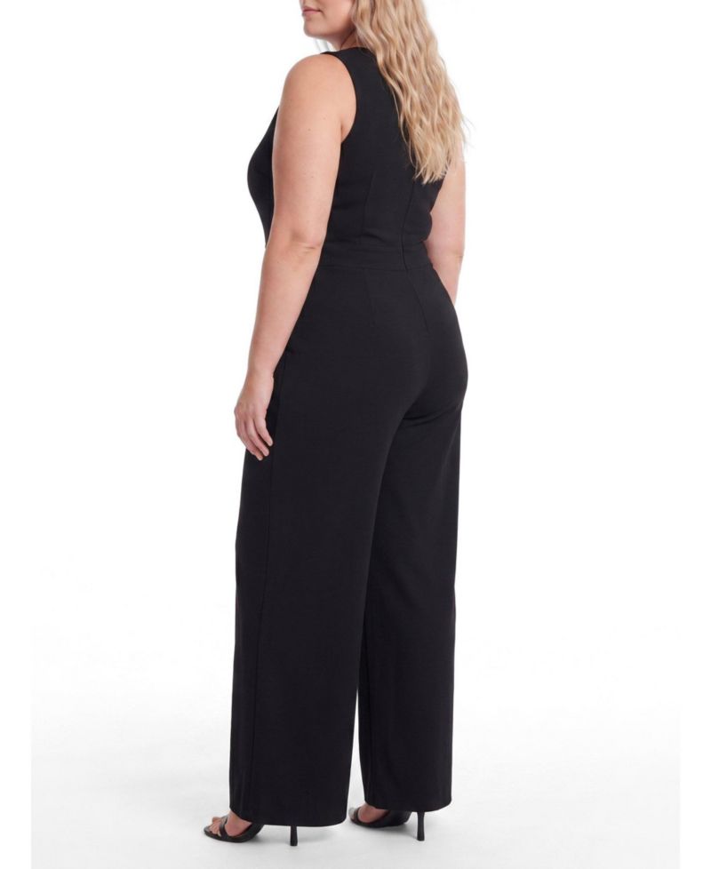 Women's Shawl-Collar Ponte Jumpsuit