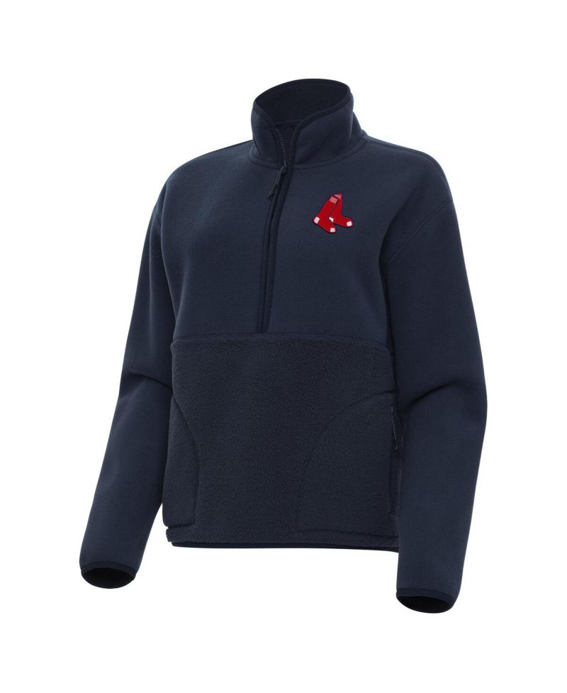 Women's Navy Boston Red Sox Figure Half-Zip Sweatshirt