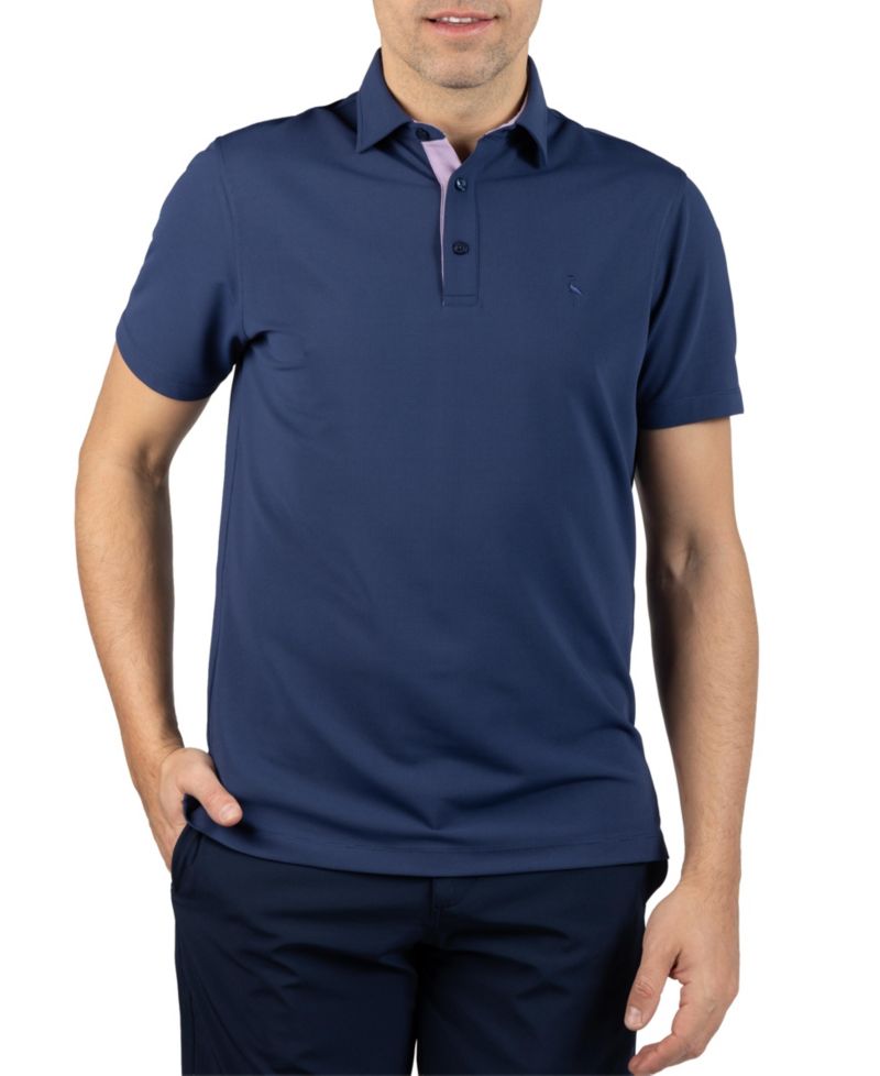 Men's Micro Grid Textured Performance Polo Shirt