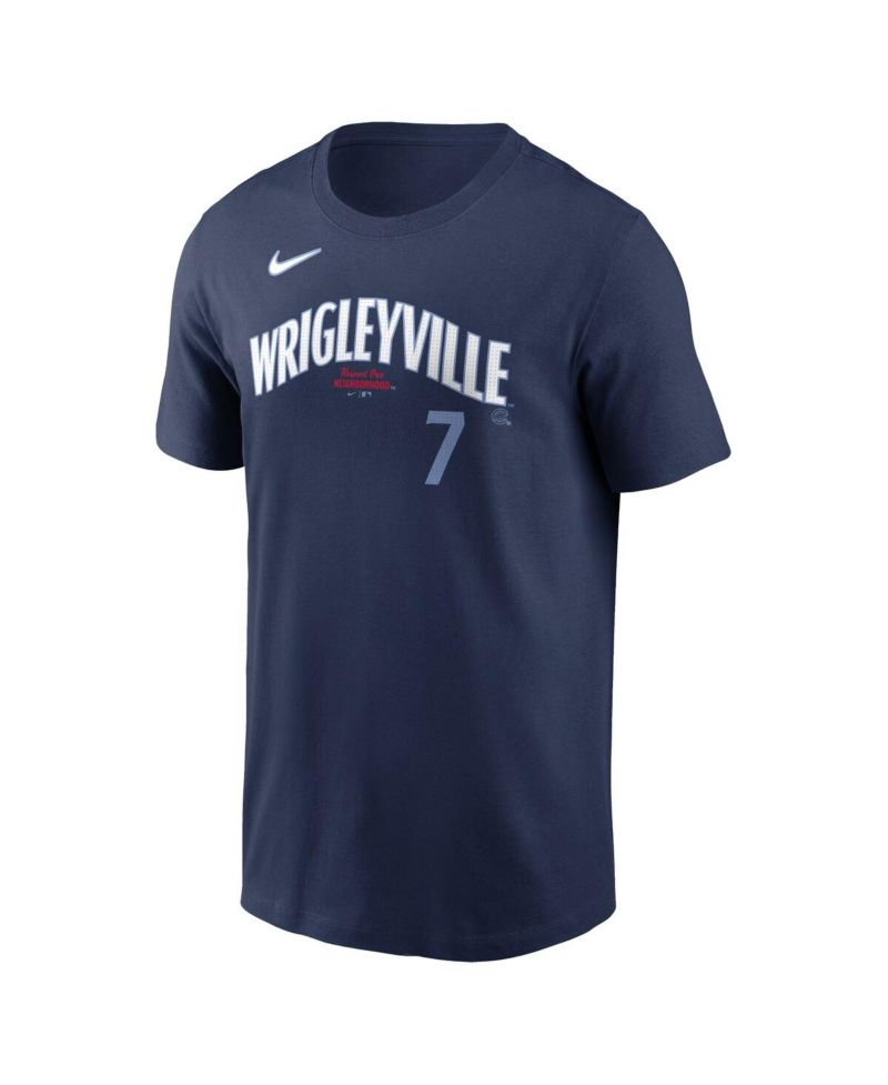 Men's Dansby Swanson Navy Chicago Cubs City Connect Fuse Name & Number T-Shirt