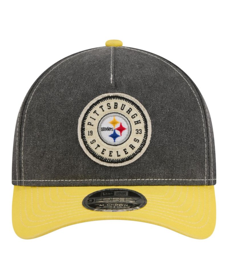 Men's Black/Gold Pittsburgh Steelers 9FORTY Felt A-Frame Adjustable Hat