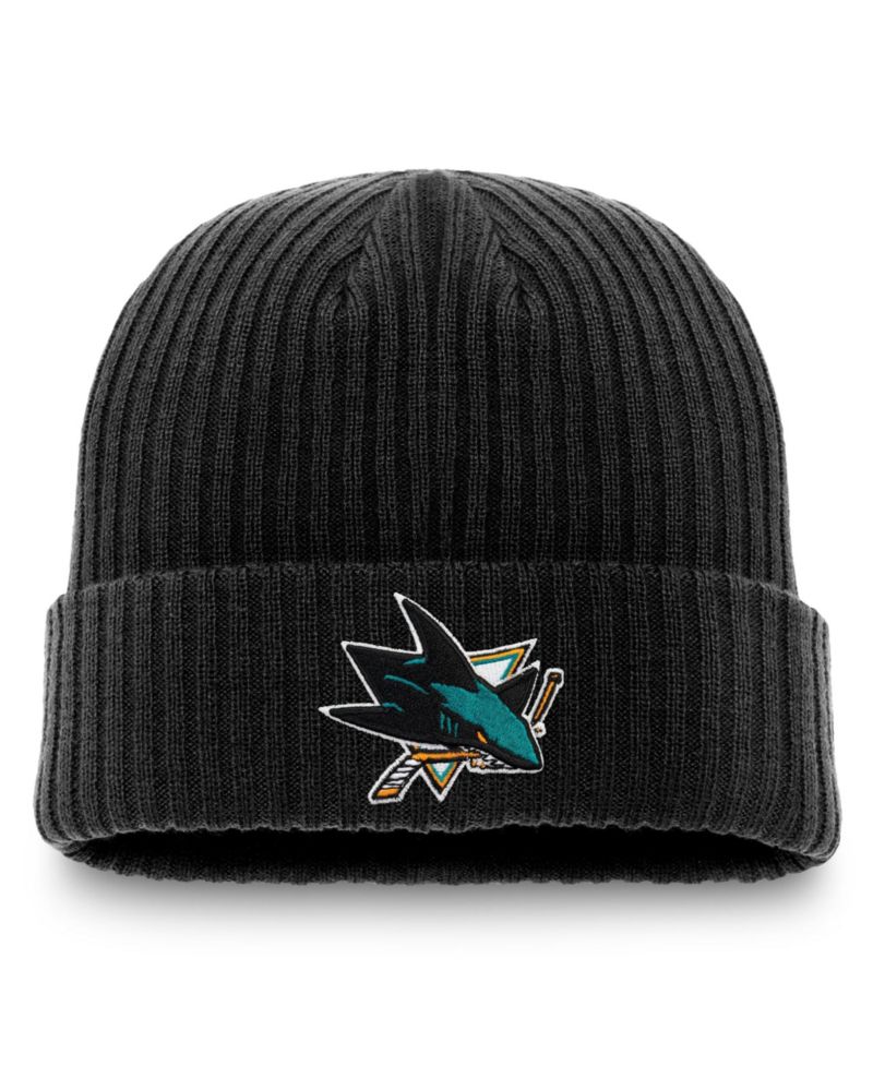 Men's Black San Jose Sharks Core Primary Logo Cuffed Knit Hat