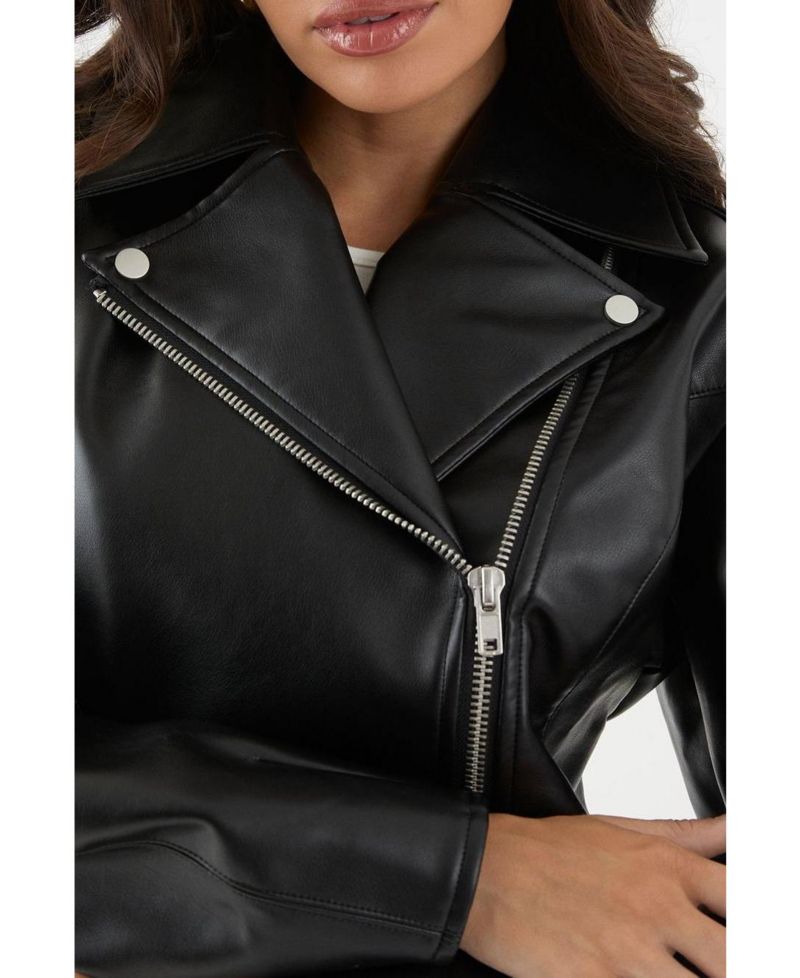 Women's Faux Leather Biker Jacket