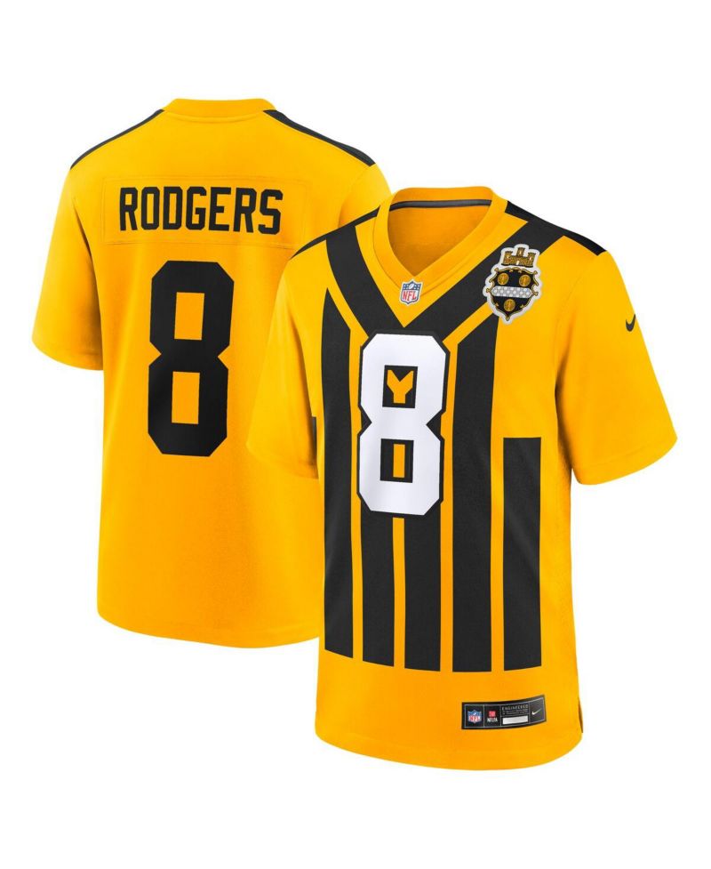 Men's Aaron Rodgers Gold Pittsburgh Steelers Alternate 1933 Throwback Game Jersey