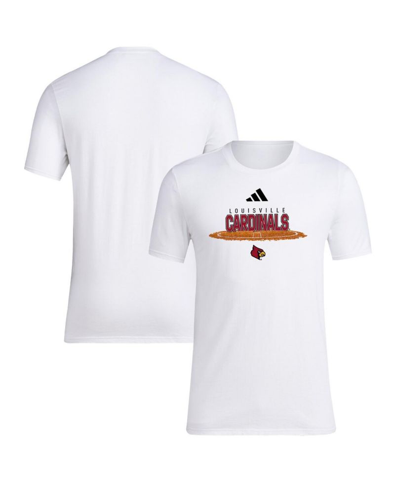 Men's White Louisville Cardinals Softball Pitcher's Circle T-Shirt