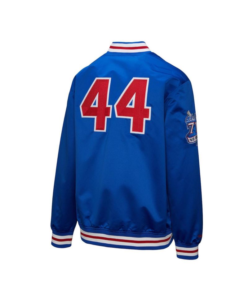 Men's Hank Aaron Royal Atlanta Braves Legends Collection Vintage Satin Full-Snap Jacket