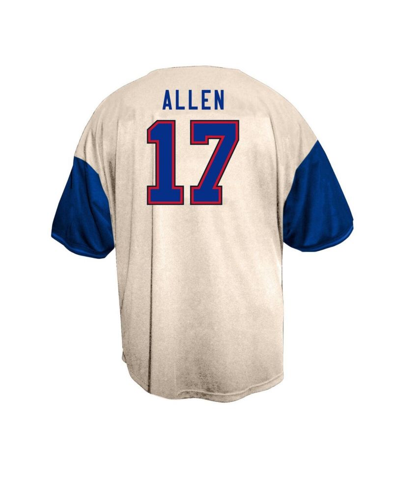 Men's Josh Allen Cream Buffalo Bills Big & Tall Baseball Button-Up Shirt