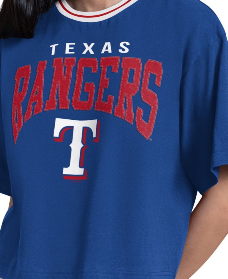 Women's Royal Texas Rangers Ace Cropped T-Shirt