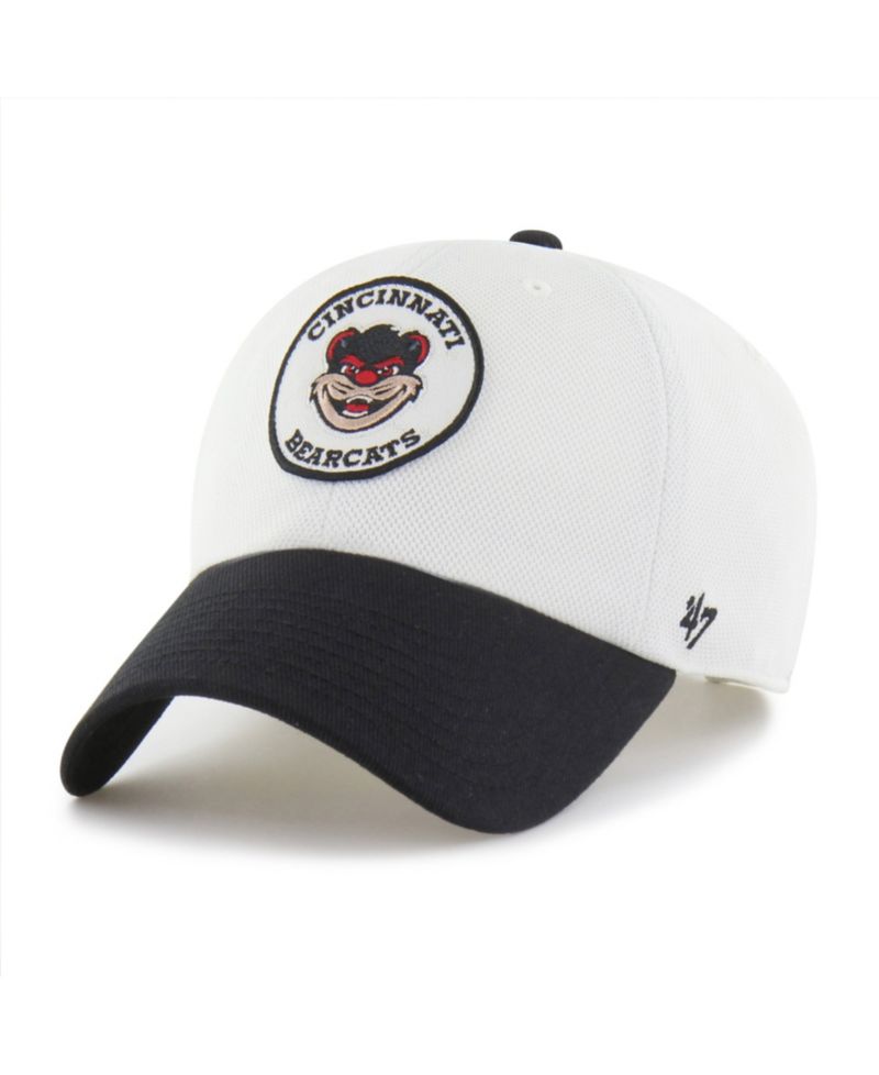 Men's and Women's '47 White/Black Cincinnati Bearcats Pique Patch Clean Up Adjustable Hat
