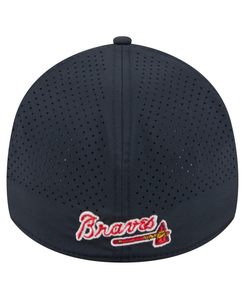 Men's Navy Atlanta Braves 39THIRTY A-Frame Perforated Flex Hat