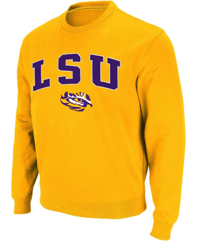 Men's LSU Tigers Arch & Logo Crew Neck Sweatshirt