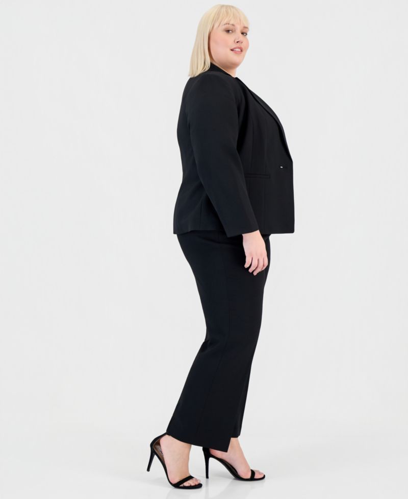 Plus Size Single-Button Blazer & Pants