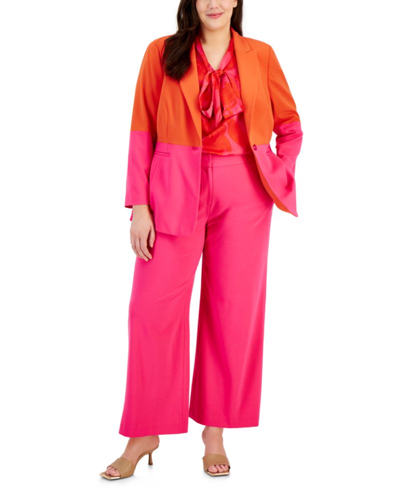 ASL Plus Size Mid-Rise Wide-Leg Full-Length Pants