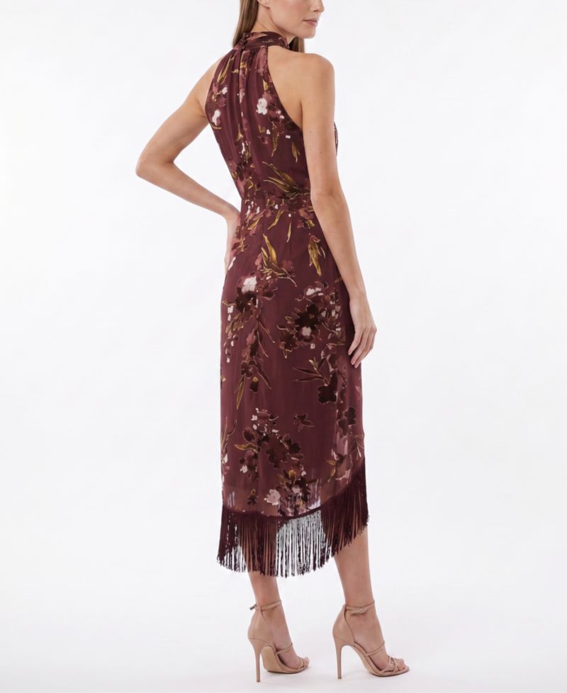 Women's Tassel Trimmed Halter Dress
