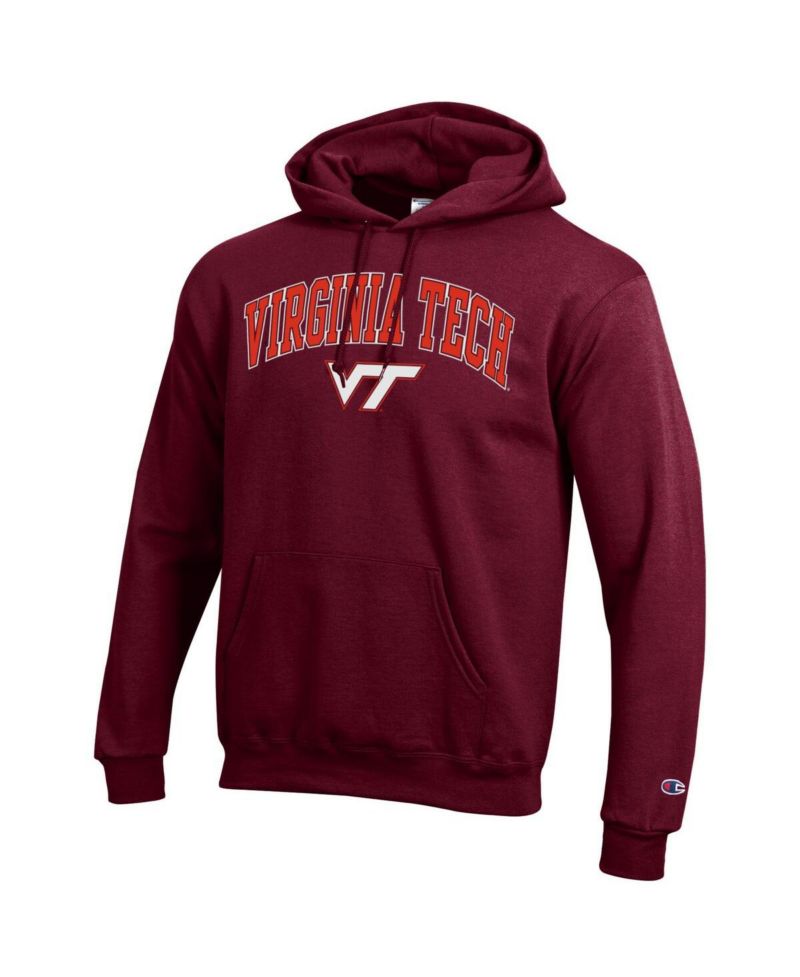 Men's Maroon Virginia Tech Hokies Arched Logo Fleece Pullover Hoodie