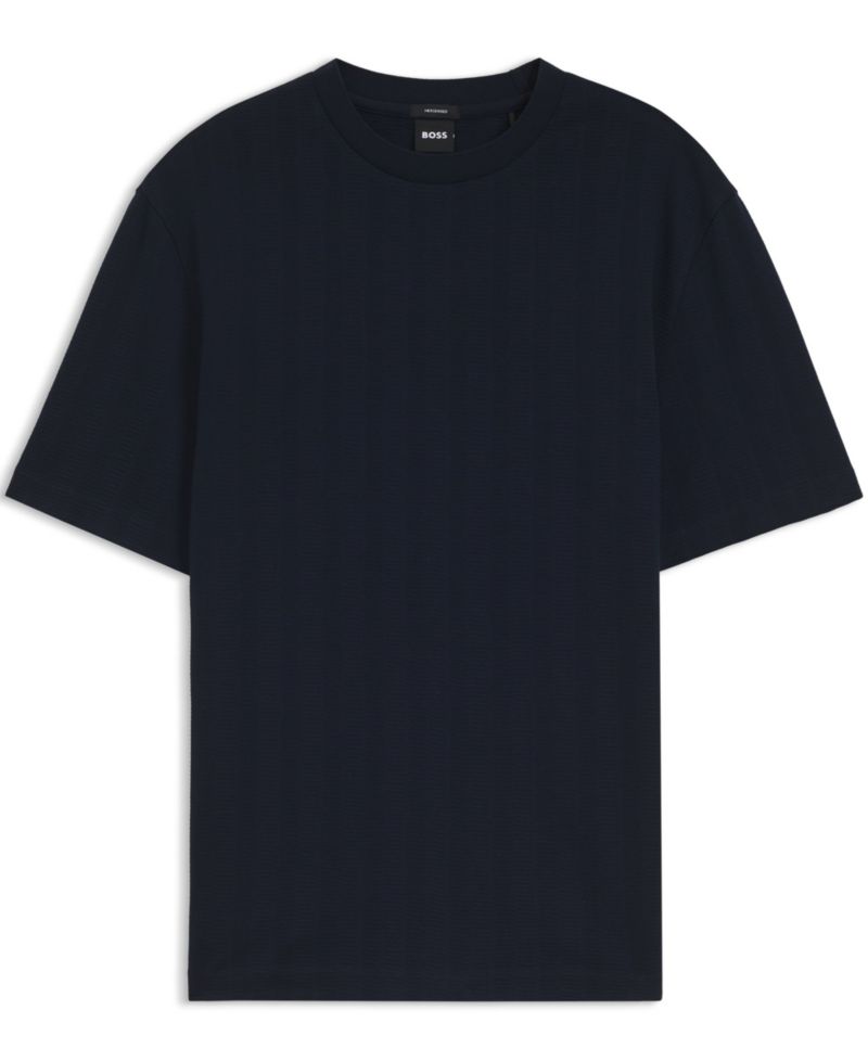 Men's Cotton Regular-Fit Jacquard Structure T-Shirt