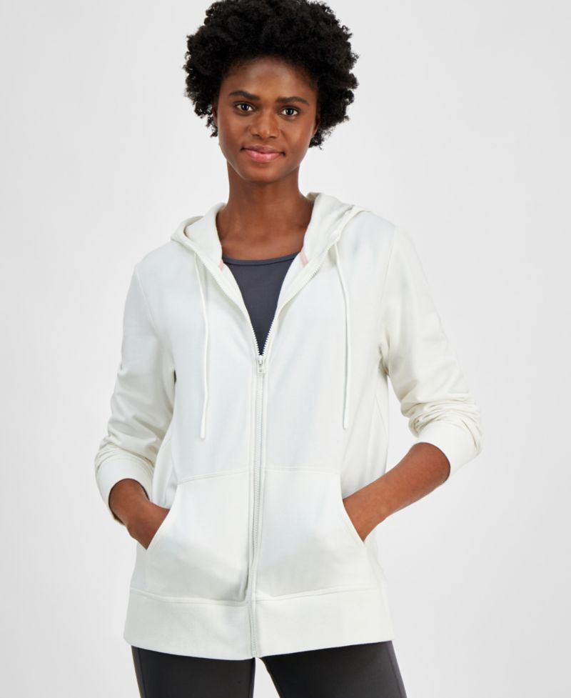 Women's Relaxed Zip-Front Long-Sleeve Fleece Hoodie