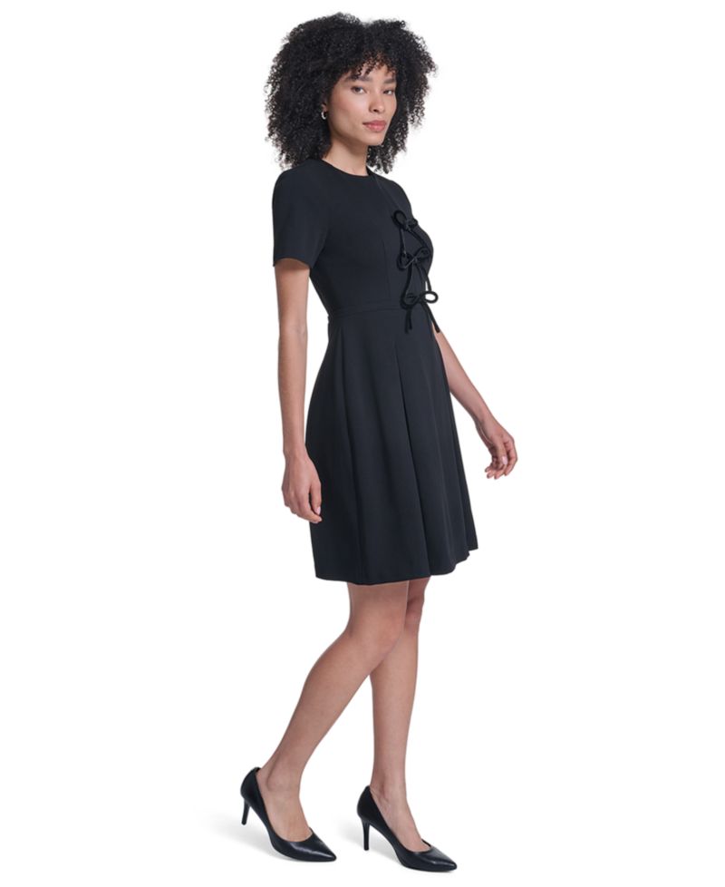 Women's V-Neck Fit & Flare Velvet Dress