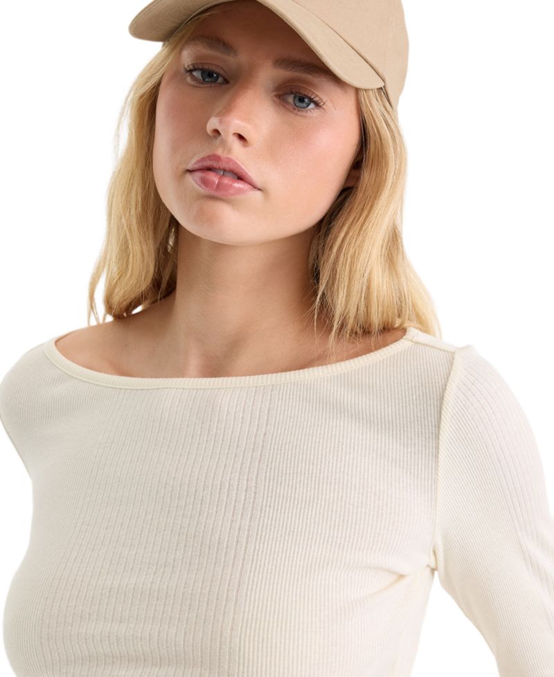 Women's Cotton Long-Sleeve Pull-On Top