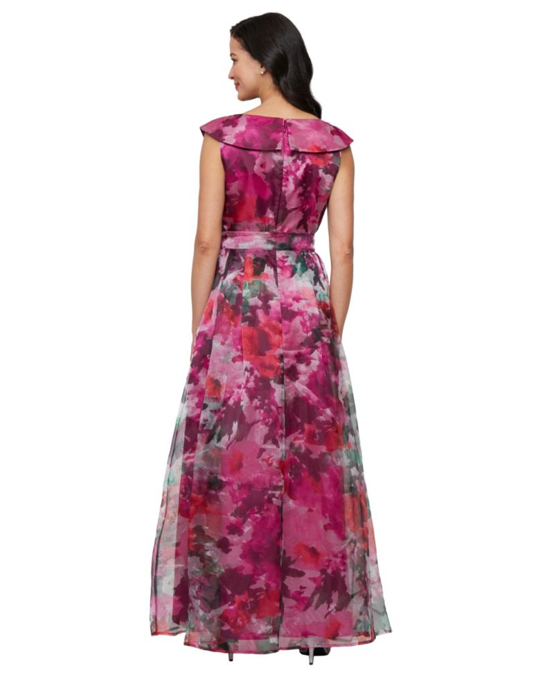 Plus Size Short-Sleeve V-Neck Ball Gown