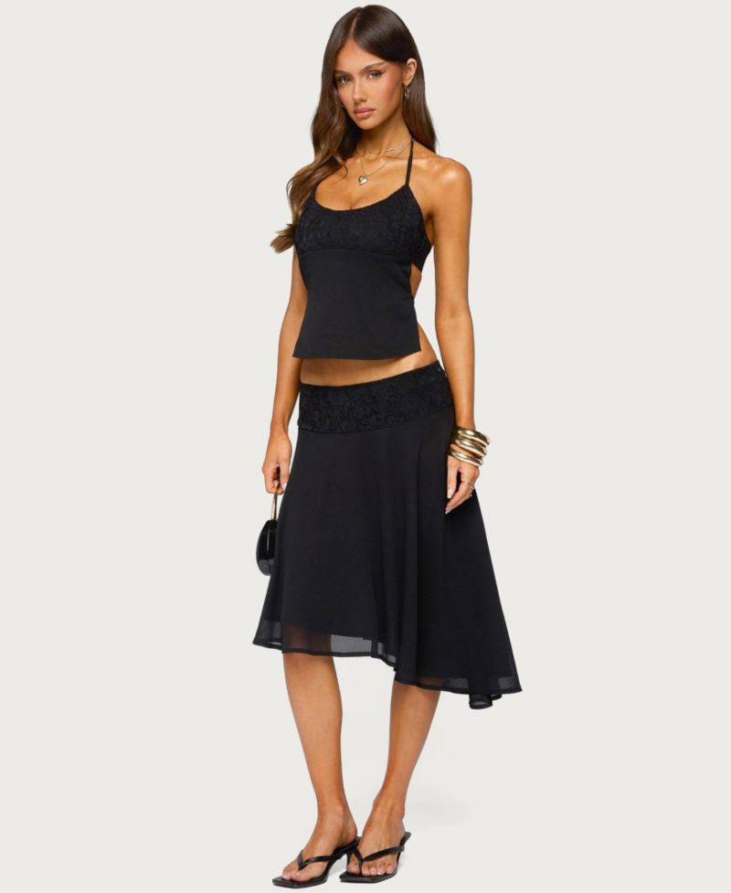 Women's Evia Lacey Asymmetric Midi Skirt