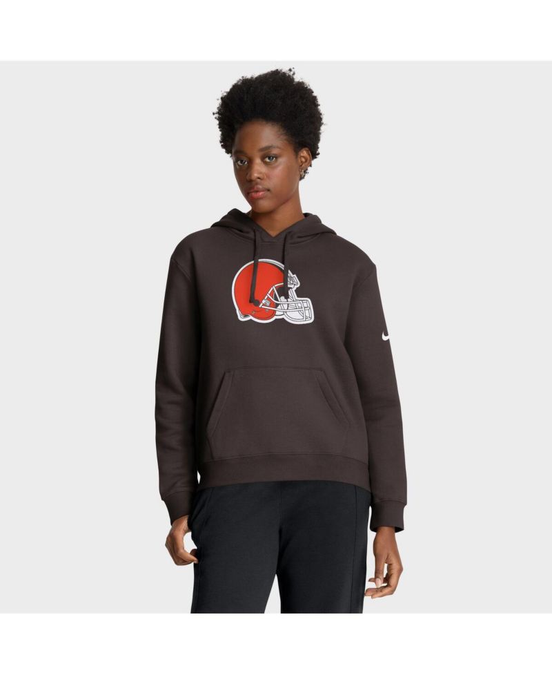 Women's Brown Cleveland Browns Club Fleece Pullover Hoodie