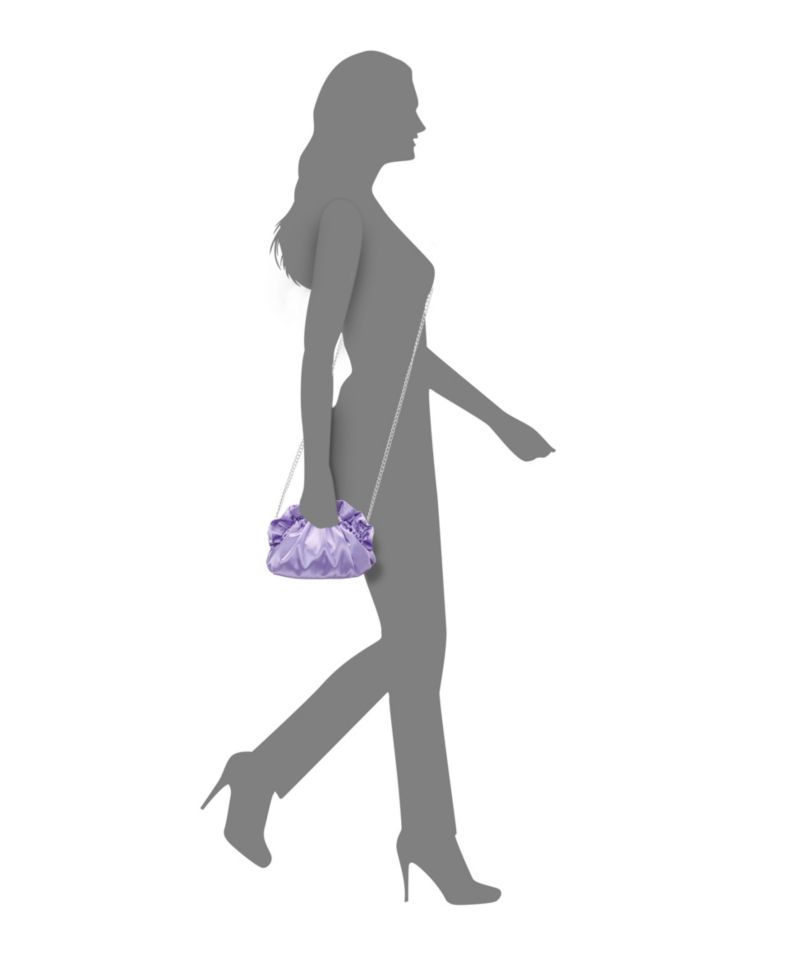 Satin Gathered Crossbody Pouch Bag