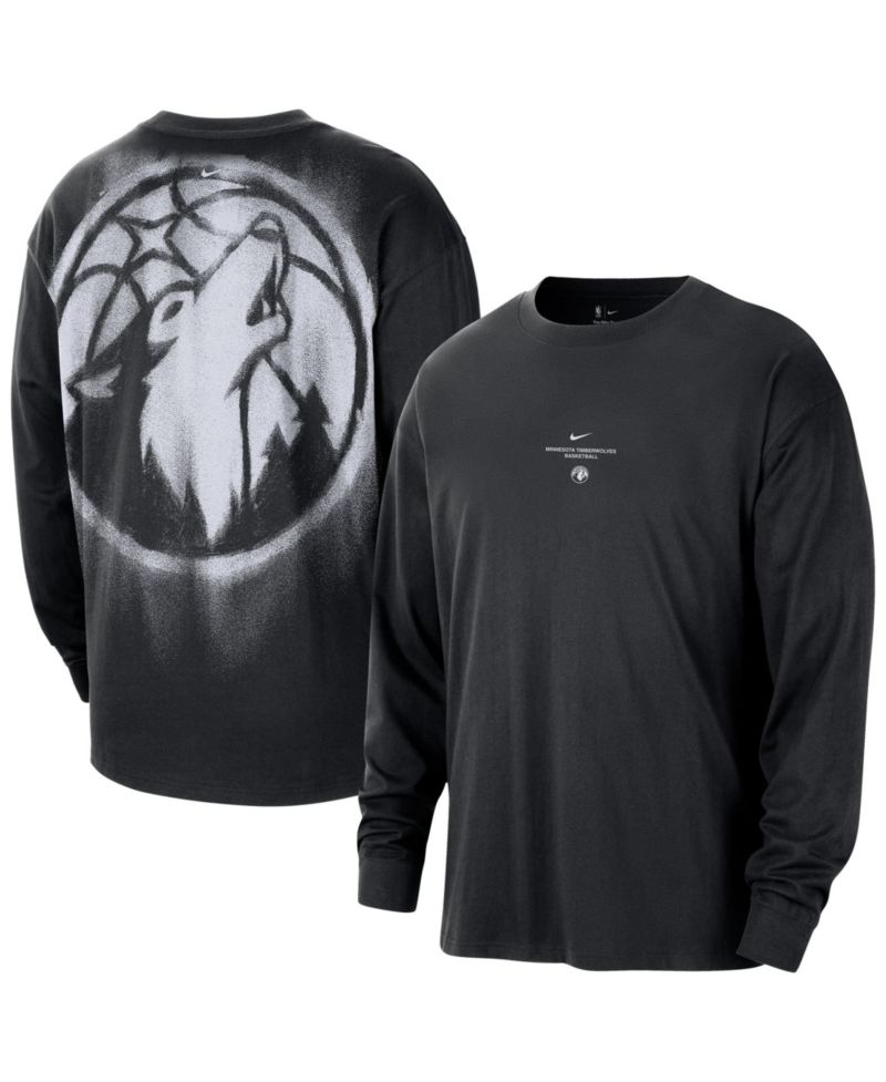 Men's Black Minnesota Timberwolves 2026 Standard Issue Pre-Game Performance Long Sleeve T-Shirt