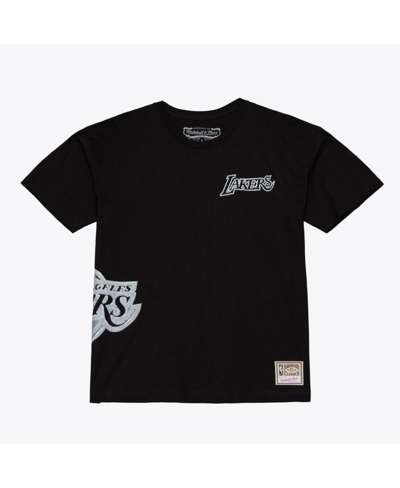 Mitchell Ness Men's Black Los Angeles Lakers Chrome Heritage T-Shirt