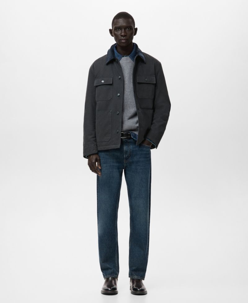 Men's Corduroy Collar Quilted Jacket