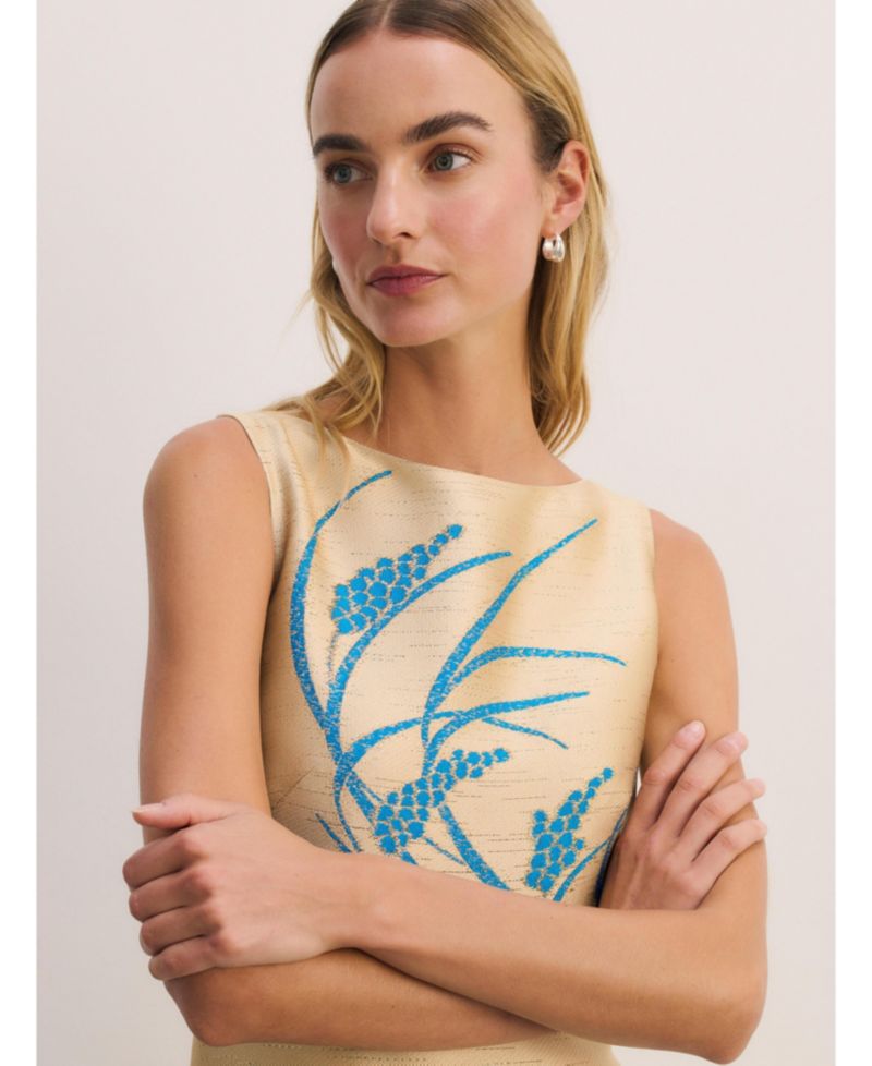 Women's Avila Embroidered A-Line Jacquard Maxi Gown