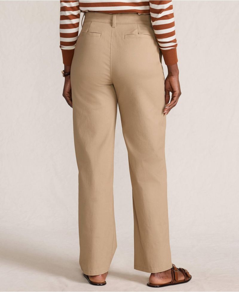 Petite Chino High Rise Rail Straight Leg Pants
