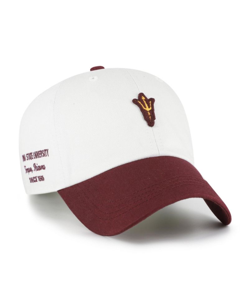Men's '47 White/Maroon Arizona State Sun Devils Contemporary Basics Two Tone Clean Up Adjustable Hat