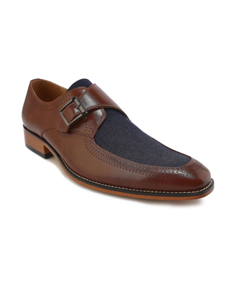 Men's Moc Toe Monk Strap Two-Tone Loafer