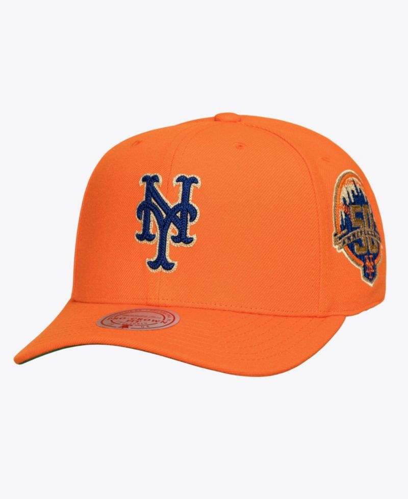 Men's Orange New York Mets 50th Anniversary Patch Secondary Pro Snapback Hat